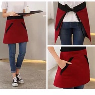 Ready Stock Unisex Waiters Slant Pocket Half-Length Aprons Restaurant Hotel Cafeteria Canteen Chef A