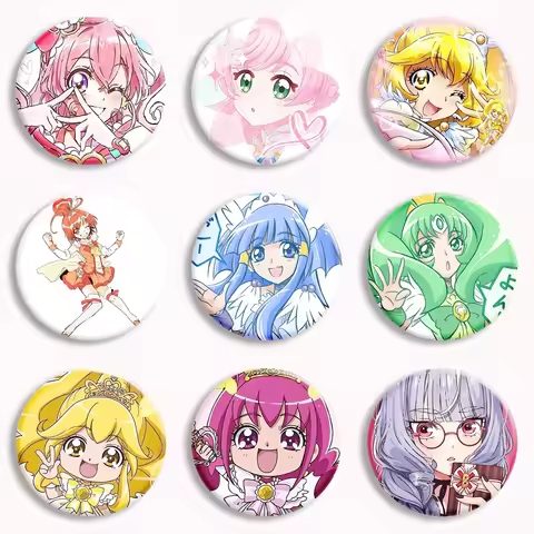 Anime Healin Good Pretty Cure Soft Button Pins Precure Kawaii Character Cartoon Brooch Badge Bag Dec