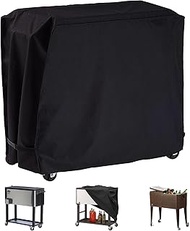 Cooler Cart Cover Waterproof, Universal Patio Cooler Cover for 80-100 Qt Cooler Cart Patio Rolling I