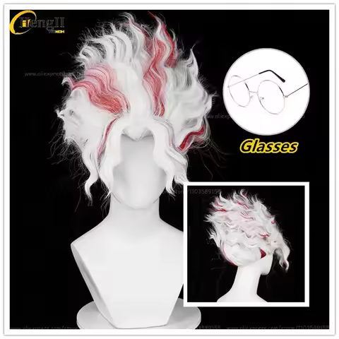 In Stock Anime Okarun Occult Kun Synthetic 30cm White And Red Highlights Cosplay Wig Ken Takakura He