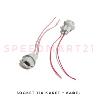 T10 LAMP SOCKET USING CABLE T10 RUBBER SOCKET + CABLE