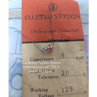 6pf 125v Polystyrene Capacitor Fujitsu Japan(5 Pieces)