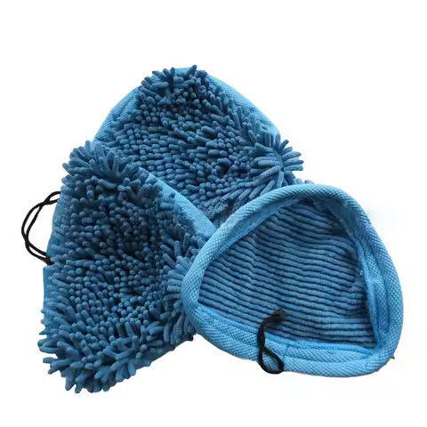 Blue Mop Replacement Pads Steam Mop Triangle Pads Blue Chenille Compatible for H2O X5 H20 Replacemen