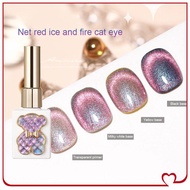 Ennisi Ice And Fire Cat Eye Nail Gel Polish Varnish Reflective Glitter Color-changing Red Blue Polarized Phototherapy Nail Gel Glue For Nail Shop KK