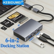 KEBIDUMEI 6-in-2 USB-C Docking Hub with USB 3.0, SD/TF/CF Readers & OTG Adapter KEBIDUMEI Hab USB-C 