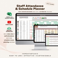 Staff Attendance Tracker & Schedule Planner | Employee Schedule Planner Attendance Tracker Template 