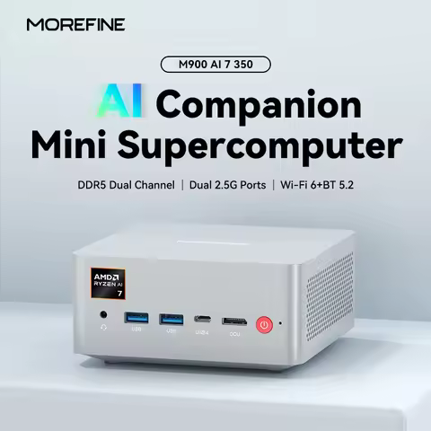 MOREFINE-M900 Gaming Mini PC AMD Ryzen AI 7 350 AI 5 340 Ryzen 5 H255 Up to 50 NPU TOPs Wi-Fi6E BT5.