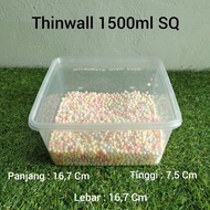 Terlaris 1Thinwal Dm 1500Ml Sq / Thinwall Kotak Plastik 1500 Ml @1Pack