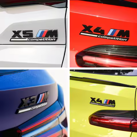 BMW ABS Thunder Competition Trunk Emblem Badge Sticker Fit BMW M Logo 1M 2M 3M 4M 5M 6M 7M X2M X3M X