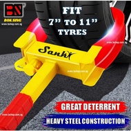 SANKI HEAVY DUTY WHEEL CLAMP/ WHEEL LOCK CLAMP- 9HOLES