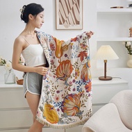 Cotton 4 Lớp Tua Khăn Tắm Vải xô 80x160cm dài STAPLE bông đa chức năng Khăn Choàng Khăn mền Quilt