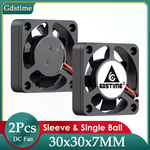 2PCS Gdstime 30x7MM DC Fan 12V 5V 3CM Cooler 3007 2PIN PH2.0 Dupont Connector Ultra Quiet Brushless 