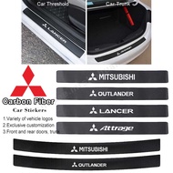 Car Door Protector Vinyl Sticker For Mitsubishi Attrage Outlander Lancer Pajero Attrage Triton Strada Xpander Mirage Grandis ASX Carbon Fiber Bumper Threshold Decal Car Accessories