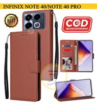 Flip Case Infinix Note 40 | Infinix Note 40 Pro Premium Case Wallet Kulit/Casing Dompet Hp