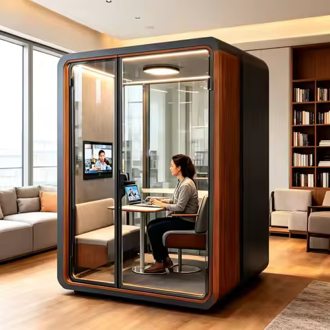 Huddle Booth Soundproof Office Pod Acoustic Meeting Space For 2 4 People Flexible Work Customized Sm