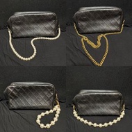 Chanel vintage pouch bag/chanel中古羊皮化妝包