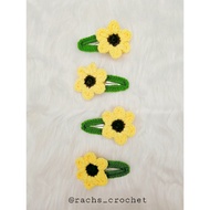 PRE ORDER Buatan Tangan Bunga Matahari Sunflower Crochet Hair Clip Hair Pin Handmade 预购向日葵手工钩针编织发夹