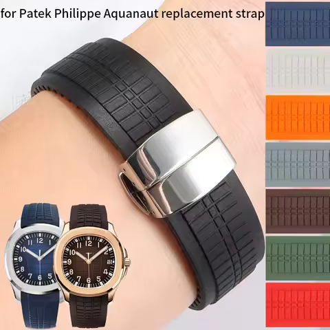 For Patek Philippe Aquanaut Series 5164/5167 Replacement Watchband Anti-Dust Rubber strap Silicone B