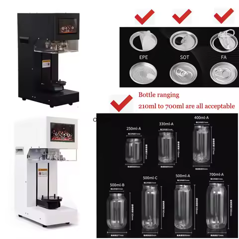 Automatic Beverage Coffee Soda Cans Tin Cup Bottle Sealer Intelligent Non-rotating Soda Water Seamer