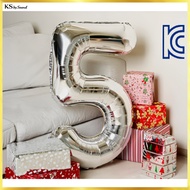 [Daiso Korea] Number Balloon Jumbo Foil Balloon Silver Gold 1pc