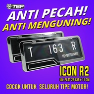 Cover Plat Nomor Motor ICON CHROME Aksesoris Variasi Beat Vario 125 150 Nmax Scoopy Aerox Dudukan