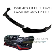 Honda Jazz Gk 2014-2019 FL Facelift RS Front Bumper Diffuser V Lip Gloss Black