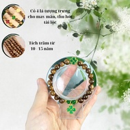 Single Agarwood Ring Mixed with Feng Shui 4-Leaf Clover