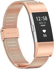 Compatible with Fitbit Charge 3/ Charge 4 Strap, Metal Replacement Band Wristbands for Fitbit Charge 3