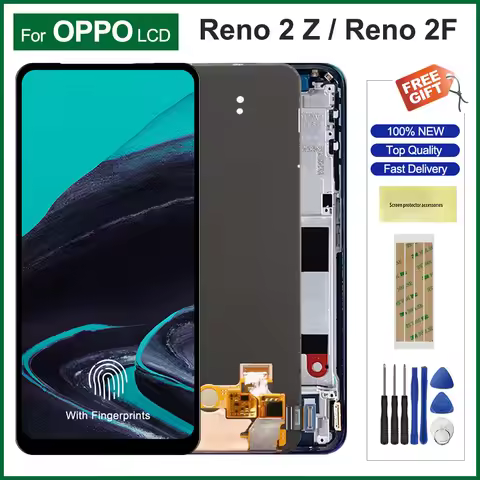 Screen for Oppo Reno2 Z PCKM70 PCKT00 Lcd Display Touch Screen Digitizer with Frame for Oppo Reno2 F
