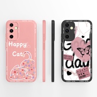 For Samsung Galaxy A54 5G Case Black Love Heart Cartoon Pattern Square Silicone Prevalent Bumper For Samsung Galaxy A54  GalaxyA54 6.4 Inches Cover