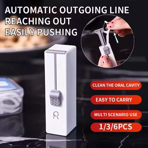 1/3/6pcs White Dental Floss Box - Automatic Pop-up Dental Floss Box - Portable Dental Floss Storage 