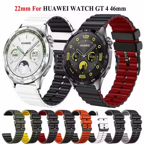 22mm Silicone Strap For Huawei Watch GT 4 46mm Watchband Bracelet For Huawei Watch 4 GT 2 GT 3 Pro 4