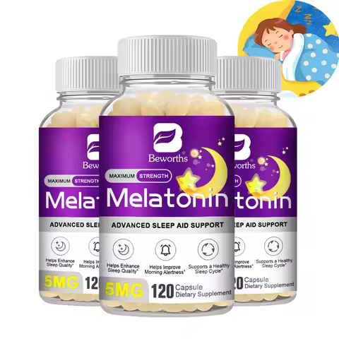 BEWORTHS 5MG Melatonin Capsules Sleep Better Prolong Sleep Time No Insomniac Improve Sleep Quality H