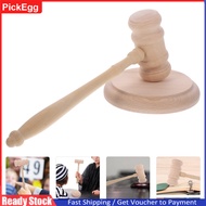 Pickegg [Ready Stock] No Paint Judge Hammer Court Hammers Auction Wood Judges Gavel Props Wooden Clock
