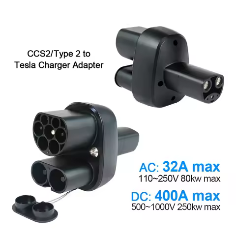 EV Charger Adapter AC 32A DC 400A CCS2 to Tesla Model Y/S/3/X Electric Vehicle Charging 300V-1000V D