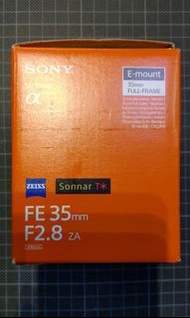 Sony fe 35mm f2.8 over 90% new