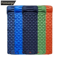 FOREVERGO 190X60X5CM TPU Diamond Pattern Foot Pump Inflatable Mattress With Built-In Pillow Portable