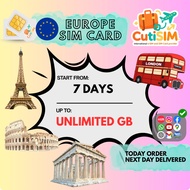 CutiSIM【 UK EUROPE SIM Card 】Vodafone Turkey Switzerland Travel Prepaid SIM 欧洲上网卡 Europe Simkad