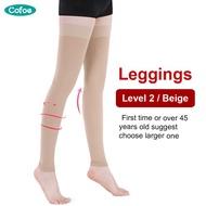Cofoe Varicose Socks ถุงน่องเส้นเลือดขอด ยืดหยุ่น ทางการแพทย์ (ข้อเท้าเปิดเผย) ถุงน่องยาวถึงเข่า บรรเทาอาการปวดขา ต้นขา เส้นเลือดขอด