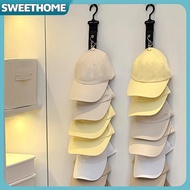 SWEETHOME Baseball Cap Storage Organizer With Eight Clips Wall Mounted Cap Holder Closet Storage Org