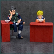 YT4 NARUTO Uzumaki Naruto Umino Iruka Ichiraku Ramen Scene Action Figure Anime Collections Ornament