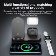 3 In 1 QI Wireless Charger Stand 15W Fast Wireless Charging Station สำหรับ Samsung Xiaomi Mi Huawei สำหรับ iPhone apple Watch