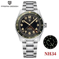 Local Delivery）pagani Design 2025 New Nh34 Gmt Men's Automatic Mechanical Watch Stainless Steel Sapp