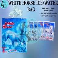 White Horse Ice / Water Plastic Bag 80pcs. 4x12 inch Thick Clear Plastic Bag BY:LANIGE SHOP