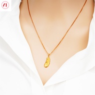 XT Korea 24K Gold Plated Necklace Feather Pendant Chain Gifts for Women