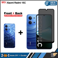 Paket 2in1 Anti Gores Spy Dan Garskin Xiaomi Redmi 15 15C A5 4G 14C Redmi 13x 4G Mi 8 Lite Mi 10T Pr