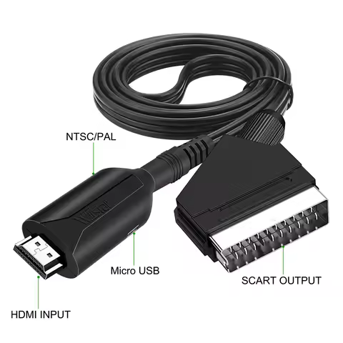 Hdmi -compatible Input To Scart Video Output Audio Converter Adapter Audio Head Compatible For Crt T