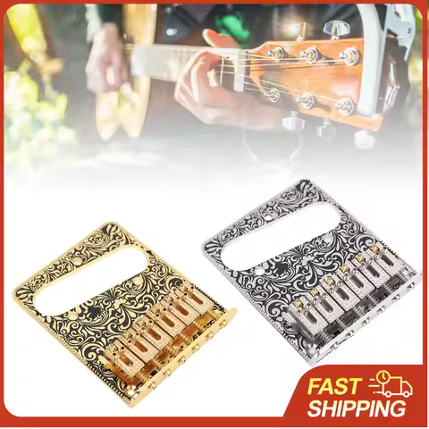 Electric Guitar Bridge 6 Saddle Zinc Alloy Brass for Squier Classic Vibe TL String Through Body Upgr