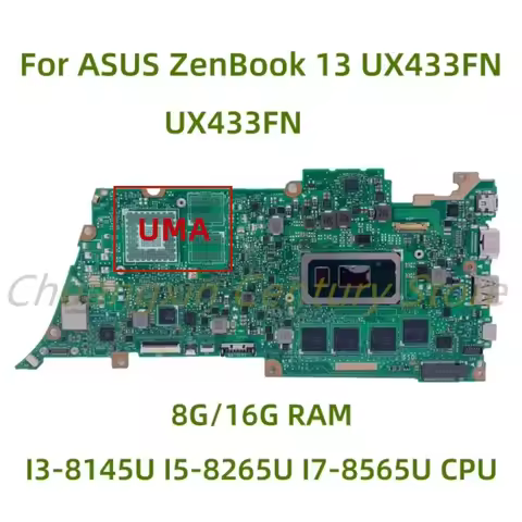 UX433FN motherboard for Asus Zenbook 13 UX433F U4300F UX433FA laptop with CPU I3 I5 I7-8TH UMA RAM 8