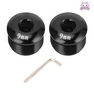 SOONA 2PCS Cycle Pedal Dust Cap, Aluminum Alloy 9mm Cycle Pedal Dust Cover, Durable with Wrench Easy
